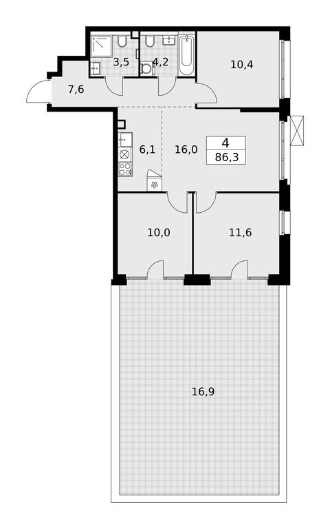 3-BD Apartment Sale, 86.3平方米 at Desnarechie, kvartal № 23, Desyonovskoye Settlement, Moscow, Russia #1 3-BD Apartment Sale, 86.3平方米 at Desnarechie, kvartal № 23, Desyonovskoye Settlement, Moscow, Russia #1