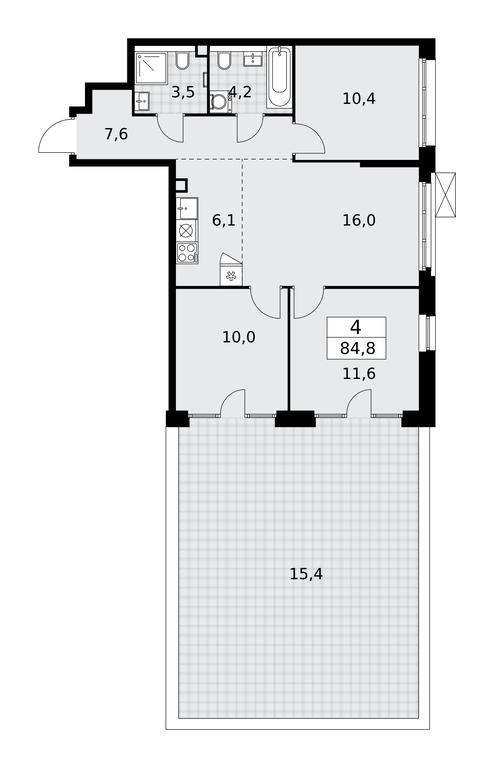 3-BD Apartment Sale, 84.8 sq. m. at Desnarechie, kvartal № 23, Desyonovskoye Settlement, Moscow, Russia #1 3-BD Apartment Sale, 84.8 sq. m. at Desnarechie, kvartal № 23, Desyonovskoye Settlement, Moscow, Russia #1