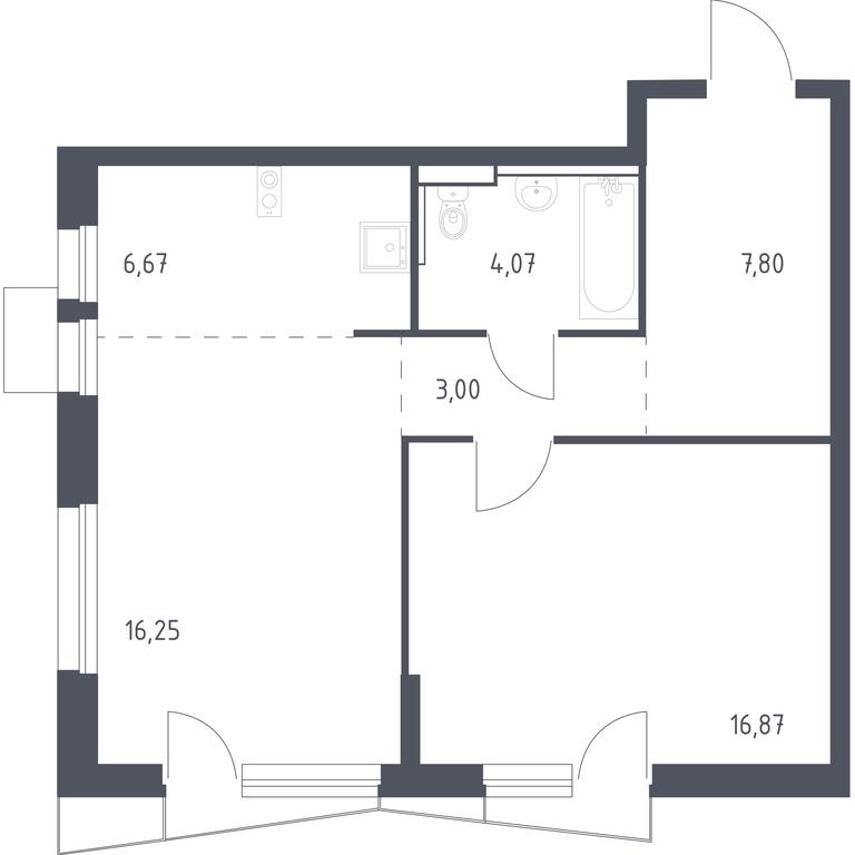 Apartment Sale, 53.8 sq. m. at Kvartal Aviatorov, ulitsa Koldunova, Aviatorov Microdistrict, Balashikha, Moscow Region, Russia #1