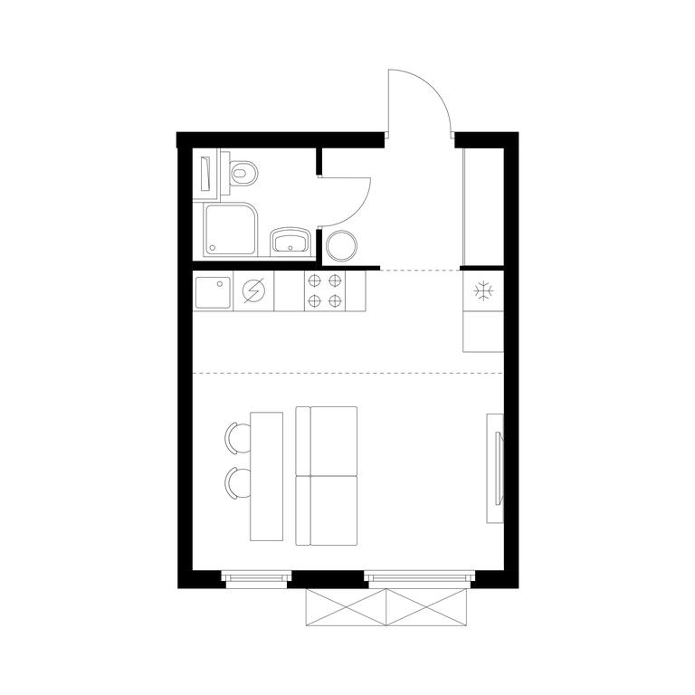 Apartment Sale, 27.4平方米 at Yaroslavskiy, 16th Microdistrict, Mytischi, Moscow Region, Russia #1