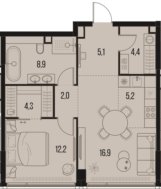 1-BD Apartment Sale, 59 sq. m. at High Life, Letnikovskaya Street, 11/10с1, Moscow, Russia #1 1-BD Apartment Sale, 59 sq. m. at High Life, Letnikovskaya Street, 11/10с1, Moscow, Russia #1