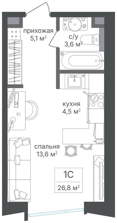 Apartment Sale, 26.8 sq. m. at Petrovskiy Park II, Stary Petrovsko-Razumovsky Drive, 1/23, Moscow, Russia #2 Apartment Sale, 26.8 sq. m. at Petrovskiy Park II, Stary Petrovsko-Razumovsky Drive, 1/23, Moscow, Russia #2
