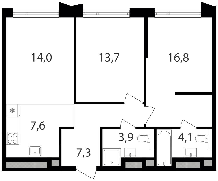 2-BD Apartment Sale, 67.4 sq. m. at Petrovskiy Park II, Stary Petrovsko-Razumovsky Drive, 1/23, Moscow, Russia #1