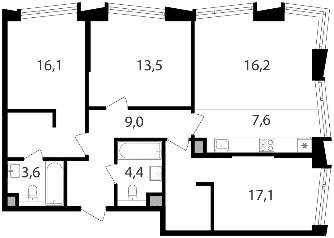 3-BD Apartment Sale, 87.5 sq. m. at Petrovskiy Park II, Stary Petrovsko-Razumovsky Drive, 1/23, Moscow, Russia #1 3-BD Apartment Sale, 87.5 sq. m. at Petrovskiy Park II, Stary Petrovsko-Razumovsky Drive, 1/23, Moscow, Russia #1