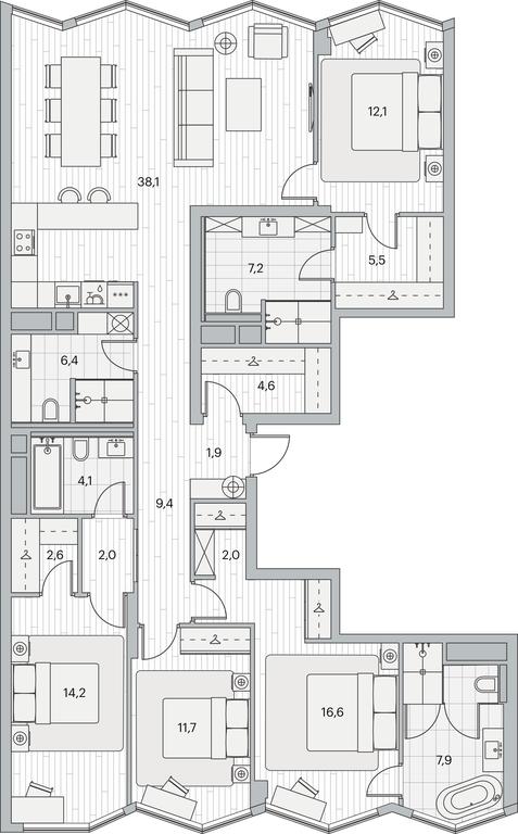 3-BD Apartment Sale, 199.3 sq. m. at Beregovoy, Beregovoy Drive, 2, Moscow, Russia #1 3-BD Apartment Sale, 199.3 sq. m. at Beregovoy, Beregovoy Drive, 2, Moscow, Russia #1