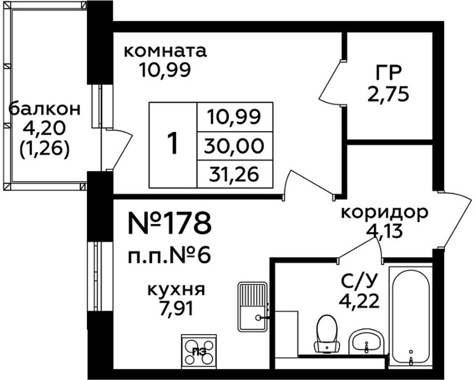 Apartment Sale, 31.3平方米 at Tsvetochnye Polyany City, kvartal № 165, Filimonkovskoye Municipal Formation, Moscow, Russia #1