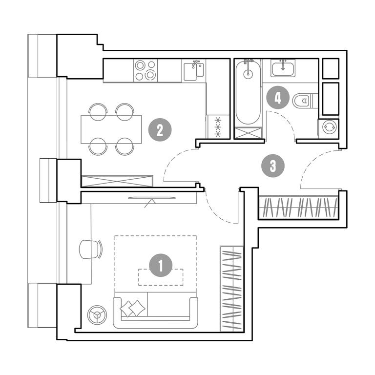 1-BD Apartment Sale, 35.9平方米 at Mirapolis, Mira Avenue, 222Ас9, Moscow, Russia #1 1-BD Apartment Sale, 35.9平方米 at Mirapolis, Mira Avenue, 222Ас9, Moscow, Russia #1