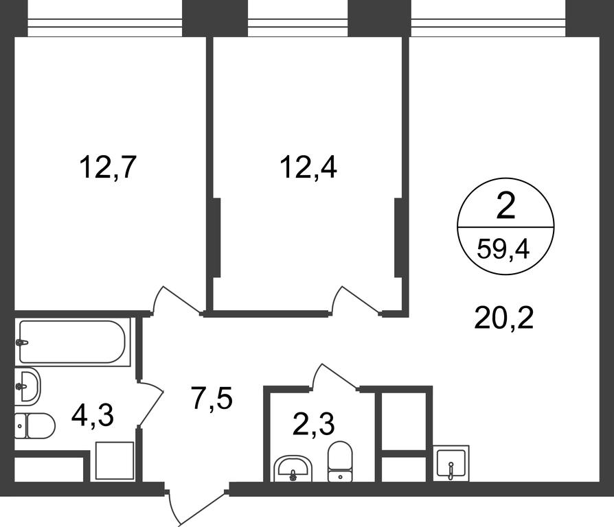 2-BD Apartment Sale, 59.4平方米 at Pervyi Moskovskiy, ulitsa Bianki, 1, Moskovskiy, Moscow, Russia #1 2-BD Apartment Sale, 59.4平方米 at Pervyi Moskovskiy, ulitsa Bianki, 1, Moskovskiy, Moscow, Russia #1