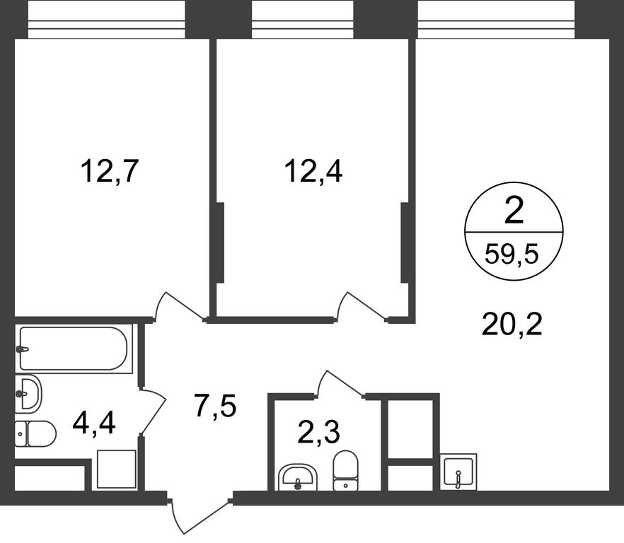 2-BD Apartment Sale, 59.5平方米 at Pervyi Moskovskiy, ulitsa Bianki, 1, Moskovskiy, Moscow, Russia #1 2-BD Apartment Sale, 59.5平方米 at Pervyi Moskovskiy, ulitsa Bianki, 1, Moskovskiy, Moscow, Russia #1