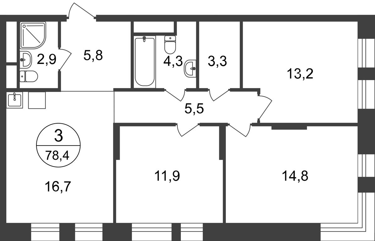 3-BD Apartment Sale, 78.4 sq. m. at Pervyi Moskovskiy, ulitsa Bianki, 1, Moskovskiy, Moscow, Russia #1 3-BD Apartment Sale, 78.4 sq. m. at Pervyi Moskovskiy, ulitsa Bianki, 1, Moskovskiy, Moscow, Russia #1
