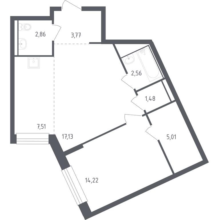 Apartment Sale, 54.54 sq. m. at Rublevskiy Kvartal, Laykovo Green Quarter, zhiloy kompleks Gorod-sobytiye Laykovo, selo Laykovo, Odintsovskiy City District, Moscow Region, Russia #1 Apartment Sale, 54.54 sq. m. at Rublevskiy Kvartal, Laykovo Green Quarter, zhiloy kompleks Gorod-sobytiye Laykovo, selo Laykovo, Odintsovskiy City District, Moscow Region, Russia #1