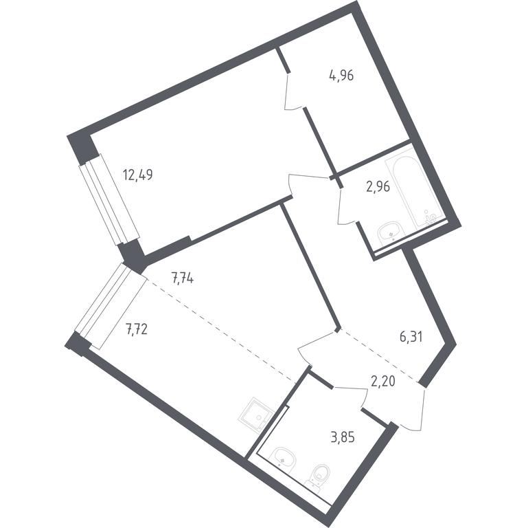 Apartment Sale, 48.23 sq. m. at Rublevskiy Kvartal, Laykovo Green Quarter, zhiloy kompleks Gorod-sobytiye Laykovo, selo Laykovo, Odintsovskiy City District, Moscow Region, Russia #1