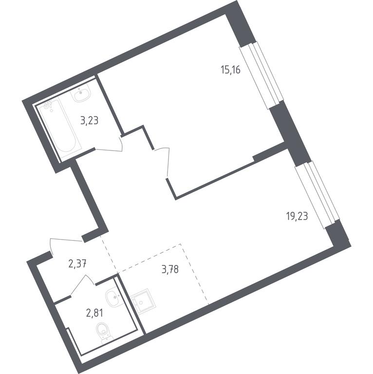 Apartment Sale, 46.58平方米 at Rublevskiy Kvartal, Laykovo Green Quarter, zhiloy kompleks Gorod-sobytiye Laykovo, selo Laykovo, Odintsovskiy City District, Moscow Region, Russia #1