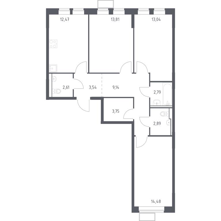 2-BD Apartment Sale, 78.52 sq. m. at Prigorod Lesnoe, Molodyozhny bulvar, 6, derevnya Misaylovo, Leninskiy City District, Moscow Region, Russia #1 2-BD Apartment Sale, 78.52 sq. m. at Prigorod Lesnoe, Molodyozhny bulvar, 6, derevnya Misaylovo, Leninskiy City District, Moscow Region, Russia #1