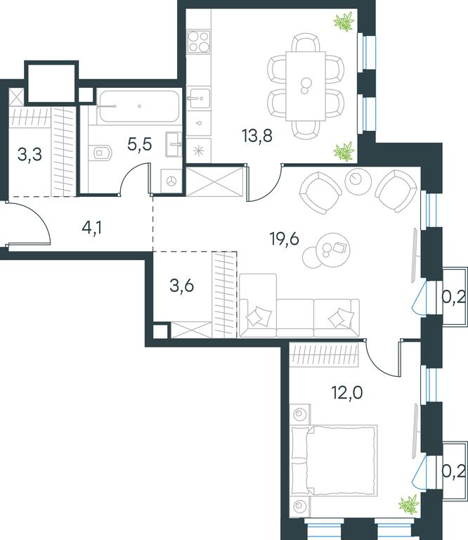 1-BD Apartment Sale, 62.3平方米 at Level Seligerskaya 2, Ilmenskiy Drive, 8Ас1, Moscow, Russia #1 1-BD Apartment Sale, 62.3平方米 at Level Seligerskaya 2, Ilmenskiy Drive, 8Ас1, Moscow, Russia #1