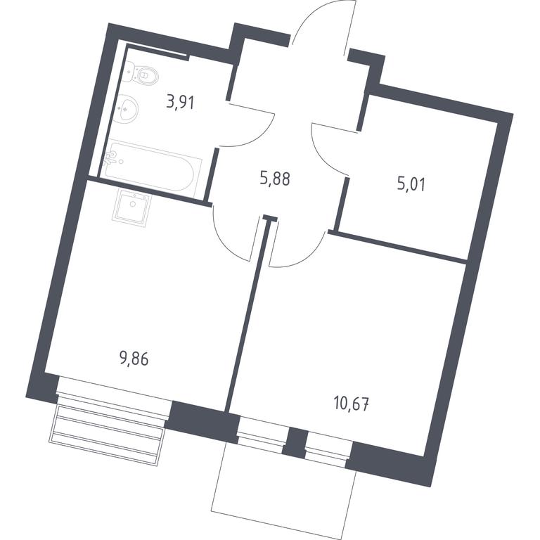 Apartment Sale, 35.33 sq. m. at Rublevskiy Kvartal, Laykovo Green Quarter, zhiloy kompleks Gorod-sobytiye Laykovo, selo Laykovo, Odintsovskiy City District, Moscow Region, Russia #1