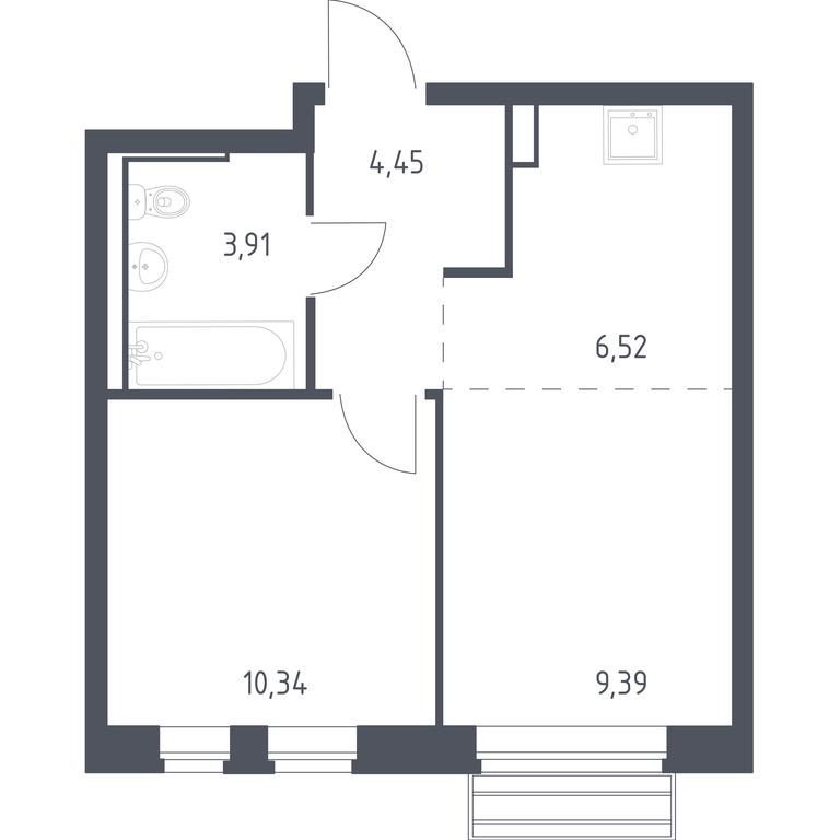 Apartment Sale, 34.61平方米 at Rublevskiy Kvartal, Laykovo Green Quarter, zhiloy kompleks Gorod-sobytiye Laykovo, selo Laykovo, Odintsovskiy City District, Moscow Region, Russia #1