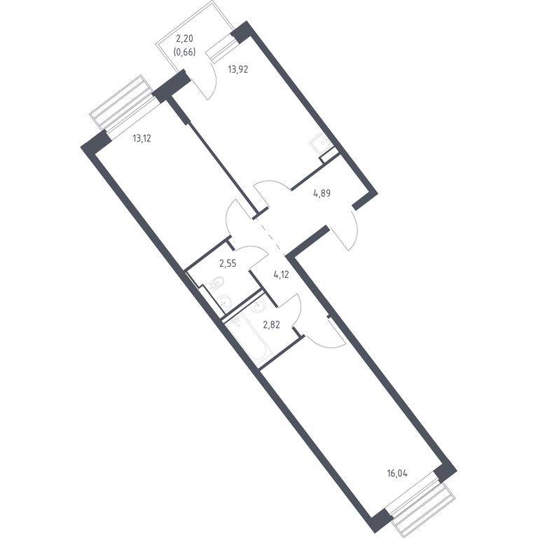 1-BD Apartment Sale, 58.12 sq. m. at Rublevskiy Kvartal, Laykovo Green Quarter, zhiloy kompleks Gorod-sobytiye Laykovo, selo Laykovo, Odintsovskiy City District, Moscow Region, Russia #1