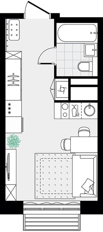 Apartment Sale, 21.26 sq. m. at Novograd Pavlino, Kosinskoye shosse, 2, Novoye Pavlino Microdistrict, Balashikha, Moscow Region, Russia #2