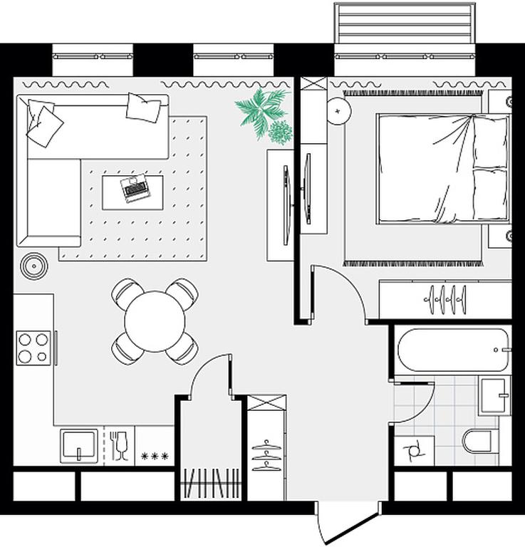 1-BD Apartment Sale, 43.37 sq. m. at Novograd Pavlino, Kosinskoye shosse, 2, Novoye Pavlino Microdistrict, Balashikha, Moscow Region, Russia #2