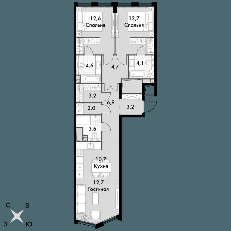 3-BD Apartment Sale, 81平方米 at Sydney City, Shenogina Street, 2, Moscow, Russia #1 3-BD Apartment Sale, 81平方米 at Sydney City, Shenogina Street, 2, Moscow, Russia #1
