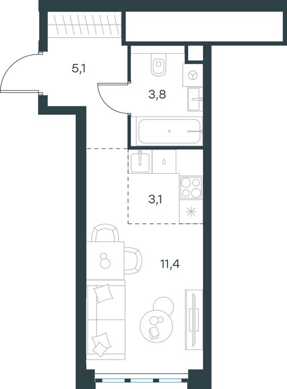 Apartment Sale, 23.4 sq. m. at Level Yzhnoportovaya, Yuzhnoportovaya Street, 28Ас17, Moscow, Russia #1 Apartment Sale, 23.4 sq. m. at Level Yzhnoportovaya, Yuzhnoportovaya Street, 28Ас17, Moscow, Russia #1