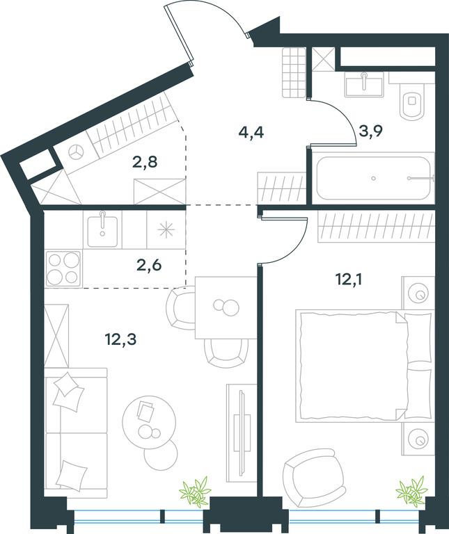 1-BD Apartment Sale, 38.1 sq. m. at Level Akademicheskaya, Profsoyuznaya Street, 2/22, Moscow, Russia #2 1-BD Apartment Sale, 38.1 sq. m. at Level Akademicheskaya, Profsoyuznaya Street, 2/22, Moscow, Russia #2