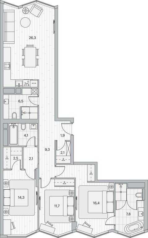 3-BD Apartment Sale, 106 sq. m. at Beregovoy, Beregovoy Drive, 2, Moscow, Russia #2 3-BD Apartment Sale, 106 sq. m. at Beregovoy, Beregovoy Drive, 2, Moscow, Russia #2