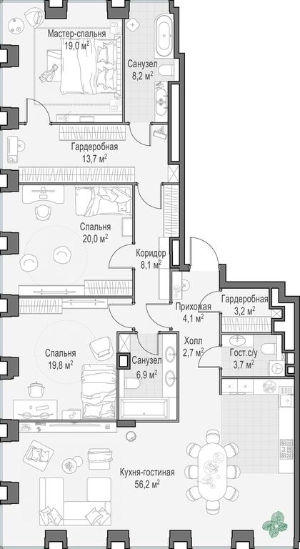 3-BD Apartment Sale, 166.4 sq. m. at Life Time, Sergeya Makeyeva Street, вл11/9с1-10, Moscow, Russia #1 3-BD Apartment Sale, 166.4 sq. m. at Life Time, Sergeya Makeyeva Street, вл11/9с1-10, Moscow, Russia #1