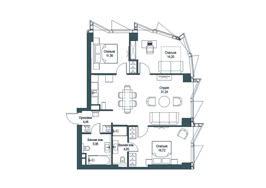 3-BD Apartment Sale, 87.98平方米 at Famous, Bagrationovsky Drive, 5к2, Moscow, Russia #2 3-BD Apartment Sale, 87.98平方米 at Famous, Bagrationovsky Drive, 5к2, Moscow, Russia #2