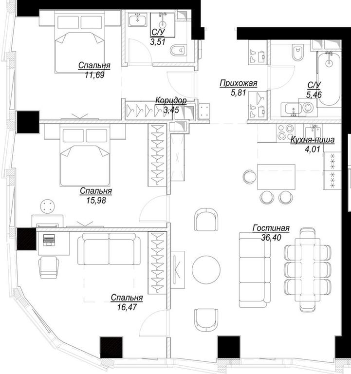 3-BD Apartment Sale, 102.74 sq. m. at Famous, Bagrationovsky Drive, 5к2, Moscow, Russia #1 3-BD Apartment Sale, 102.74 sq. m. at Famous, Bagrationovsky Drive, 5к2, Moscow, Russia #1