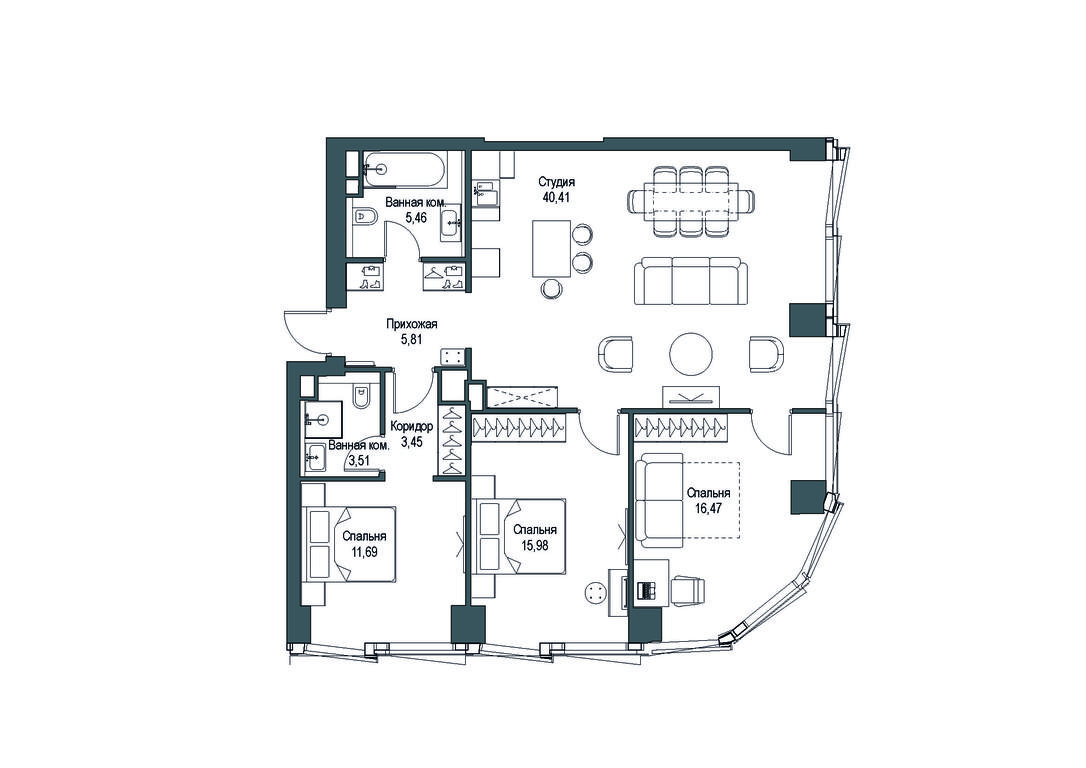 3-BD Apartment Sale, 102.74 sq. m. at Famous, Bagrationovsky Drive, 5к2, Moscow, Russia #2 3-BD Apartment Sale, 102.74 sq. m. at Famous, Bagrationovsky Drive, 5к2, Moscow, Russia #2