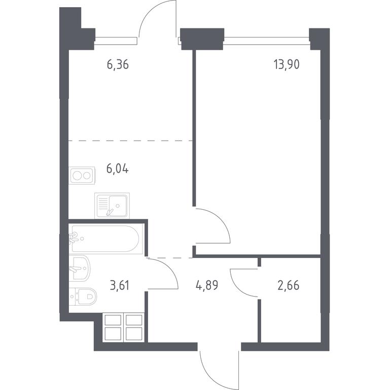 Apartment Sale, 36.2 sq. m. at Troparevo Park, Kiyevskoye shosse, 21-y kilometr, 3с4, Mosrentgen Settlement, Moscow, Russia #1