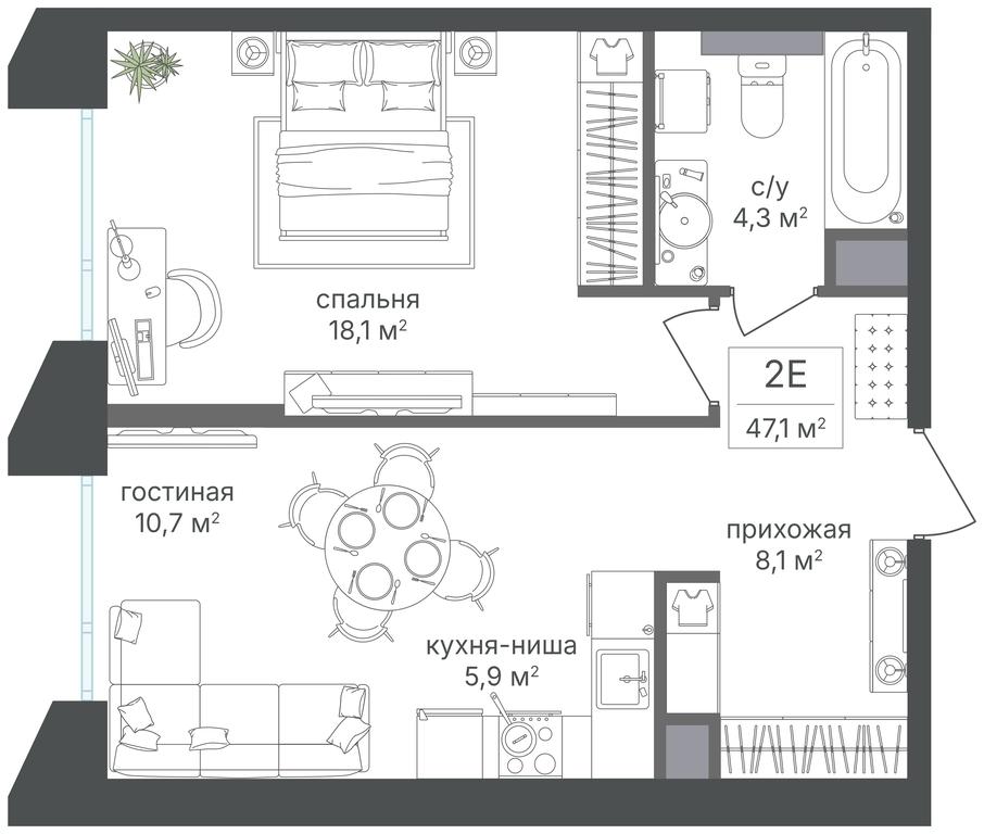 1-BD Apartment Sale, 47.1 sq. m. at Petrovskiy Park II, Stary Petrovsko-Razumovsky Drive, 1/23, Moscow, Russia #2 1-BD Apartment Sale, 47.1 sq. m. at Petrovskiy Park II, Stary Petrovsko-Razumovsky Drive, 1/23, Moscow, Russia #2