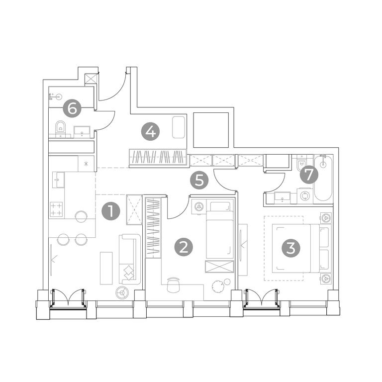 2-BD Apartment Sale, 65平方米 at Emotion, 2nd Silikatny Drive, 8, Moscow, Russia #2 2-BD Apartment Sale, 65平方米 at Emotion, 2nd Silikatny Drive, 8, Moscow, Russia #2