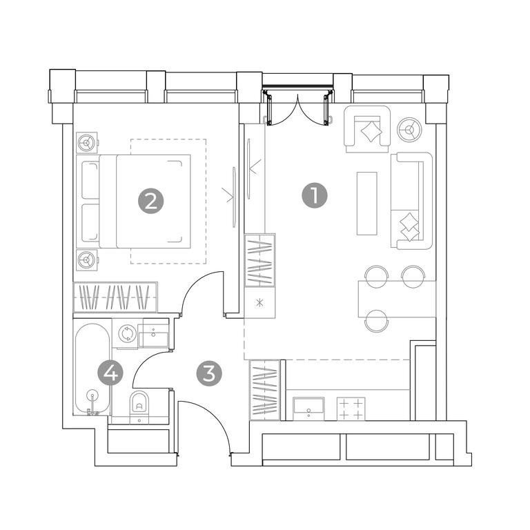 1-BD Apartment Sale, 41.8平方米 at Emotion, 2nd Silikatny Drive, 8, Moscow, Russia #2 1-BD Apartment Sale, 41.8平方米 at Emotion, 2nd Silikatny Drive, 8, Moscow, Russia #2