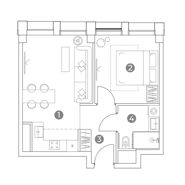1-BD Apartment Sale, 42.8平方米 at Emotion, 2nd Silikatny Drive, 8, Moscow, Russia #2 1-BD Apartment Sale, 42.8平方米 at Emotion, 2nd Silikatny Drive, 8, Moscow, Russia #2