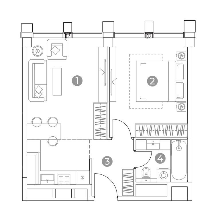 1-BD Apartment Sale, 44.7平方米 at Emotion, 2nd Silikatny Drive, 8, Moscow, Russia #1 1-BD Apartment Sale, 44.7平方米 at Emotion, 2nd Silikatny Drive, 8, Moscow, Russia #1