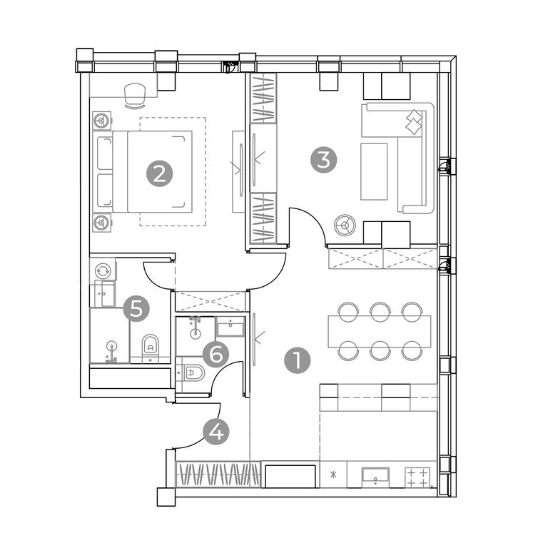 2-BD Apartment Sale, 61.6 sq. m. at Emotion, 2nd Silikatny Drive, 8, Moscow, Russia #1 2-BD Apartment Sale, 61.6 sq. m. at Emotion, 2nd Silikatny Drive, 8, Moscow, Russia #1