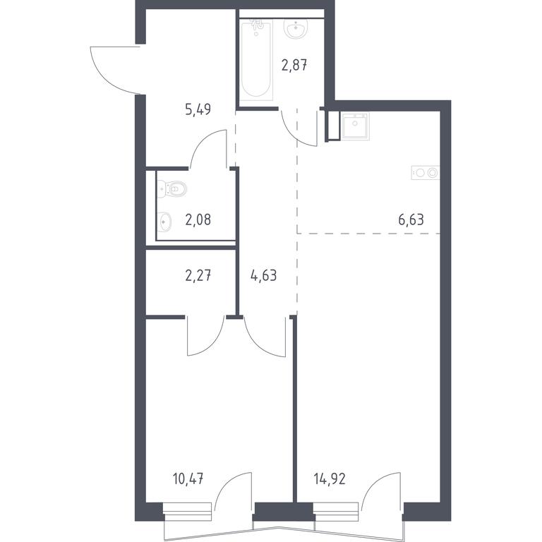 Apartment Sale, 48.3平方米 at Kvartal Aviatorov, ulitsa Koldunova, Aviatorov Microdistrict, Balashikha, Moscow Region, Russia #1