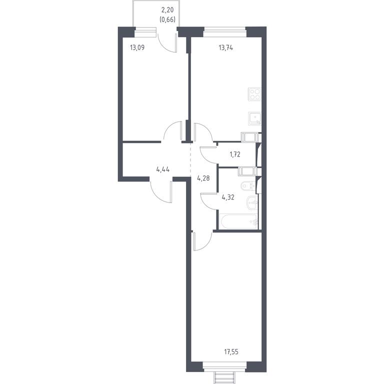 1-BD Apartment Sale, 58.6 sq. m. at Pribrezhnyi Park, Pribrezhniy Park Residential Complex, Village of Yam, Domodedovo City District, Moscow Region, Russia #1 1-BD Apartment Sale, 58.6 sq. m. at Pribrezhnyi Park, Pribrezhniy Park Residential Complex, Village of Yam, Domodedovo City District, Moscow Region, Russia #1