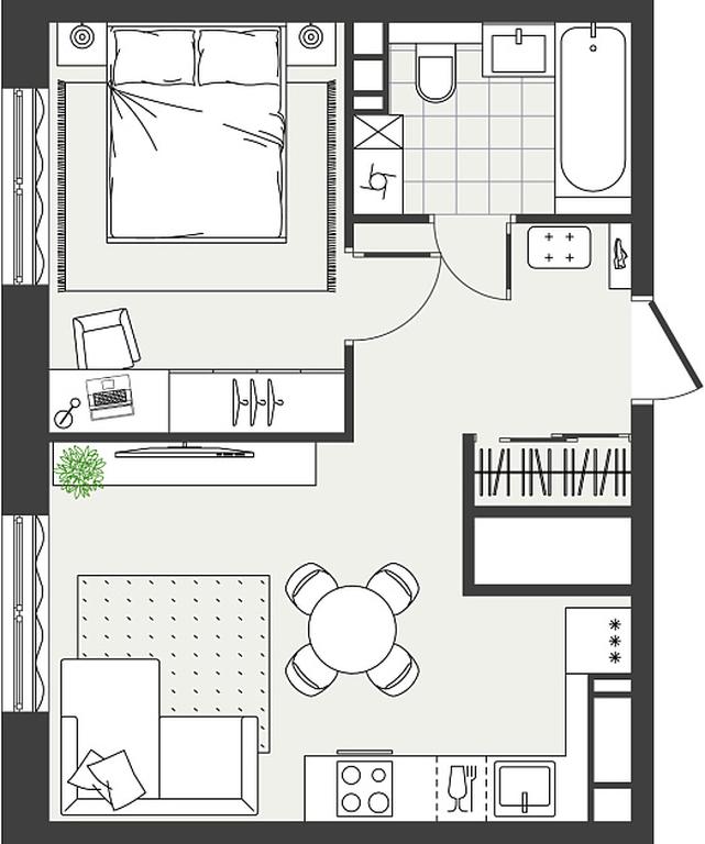 1-BD Apartment Sale, 36 sq. m. at Eko Bunino, prospekt Kuprina, 34к1, Sosenskoye Settlement, Moscow, Russia #2