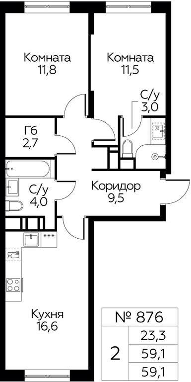 1-BD Apartment Sale, 59.1平方米 at Tsvetochnye Poliany, kvartal № 23, Filimonkovskoye Municipal Formation, Moscow, Russia #1 1-BD Apartment Sale, 59.1平方米 at Tsvetochnye Poliany, kvartal № 23, Filimonkovskoye Municipal Formation, Moscow, Russia #1