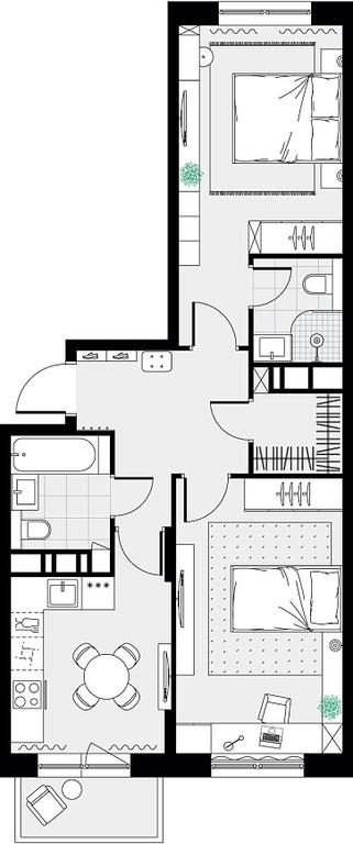 Продажа 1-комн. квартиры, 58,1 м² в ЖК «Цветочные Поляны», квартал № 23, поселение Филимонковское, Москва, Россия #2