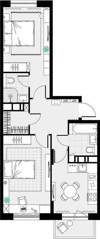 Продажа 1-комн. квартиры, 58 м² в ЖК «Цветочные Поляны», квартал № 23, поселение Филимонковское, Москва, Россия #2