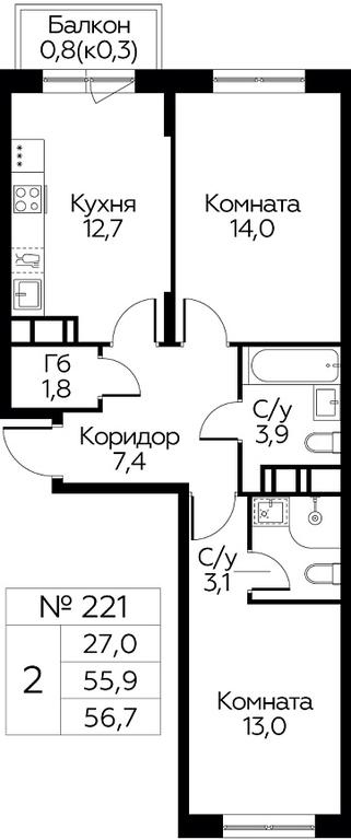 Продажа 1-комн. квартиры, 56,7 м² в ЖК «Цветочные Поляны», квартал № 23, поселение Филимонковское, Москва, Россия #1 Продажа 1-комн. квартиры, 56,7 м² в ЖК «Цветочные Поляны», квартал № 23, поселение Филимонковское, Москва, Россия #1