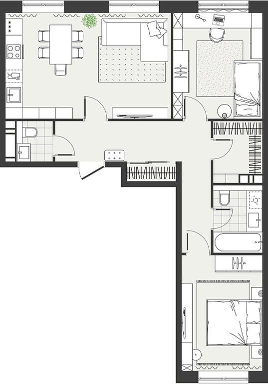 2-BD Apartment Sale, 69 sq. m. at Eko Bunino, prospekt Kuprina, 34к1, Sosenskoye Settlement, Moscow, Russia #2