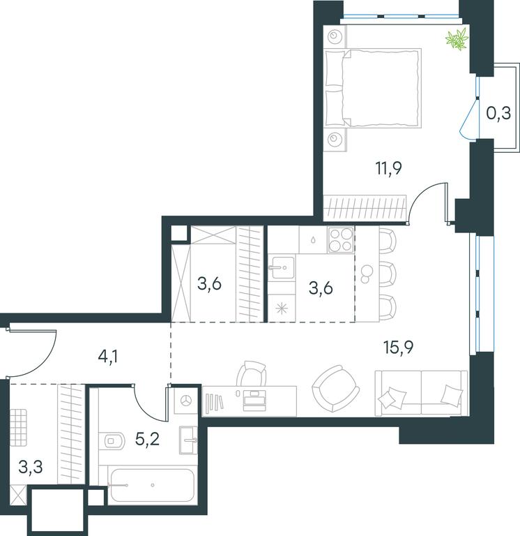 1-BD Apartment Sale, 47.9 sq. m. at Level Seligerskaya 2, Ilmenskiy Drive, 8Ас1, Moscow, Russia #1 1-BD Apartment Sale, 47.9 sq. m. at Level Seligerskaya 2, Ilmenskiy Drive, 8Ас1, Moscow, Russia #1