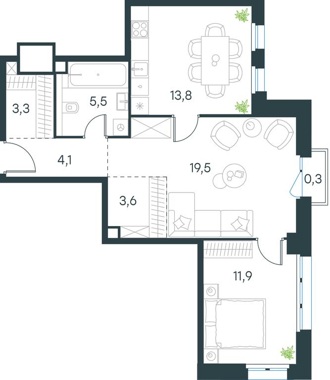1-BD Apartment Sale, 62 sq. m. at Level Seligerskaya 2, Ilmenskiy Drive, 8Ас1, Moscow, Russia #1 1-BD Apartment Sale, 62 sq. m. at Level Seligerskaya 2, Ilmenskiy Drive, 8Ас1, Moscow, Russia #1