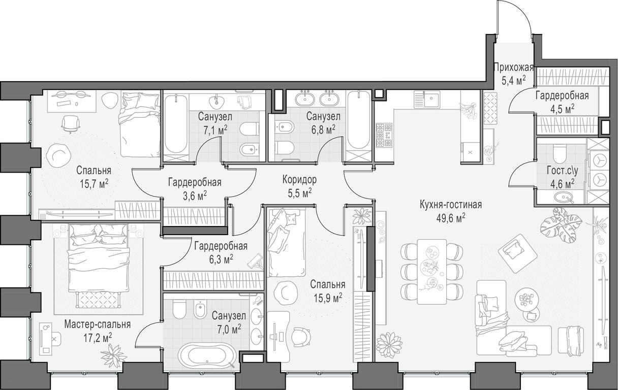 3-BD Apartment Sale, 149.2平方米 at Life Time, Sergeya Makeyeva Street, вл11/9с1-10, Moscow, Russia #1 3-BD Apartment Sale, 149.2平方米 at Life Time, Sergeya Makeyeva Street, вл11/9с1-10, Moscow, Russia #1